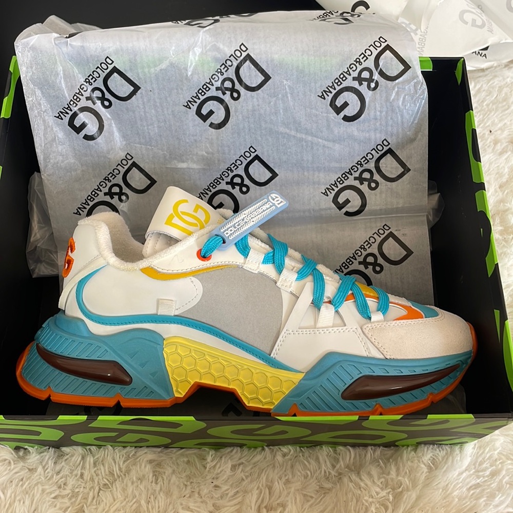 Dolce & Gabana Airmaster Sneakers in Multicolor (orange, blue, yellow)